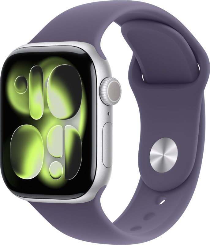 Apple Watch Series 11 46mm GPS Silver Aluminium Purple Fog Sport Band M/L