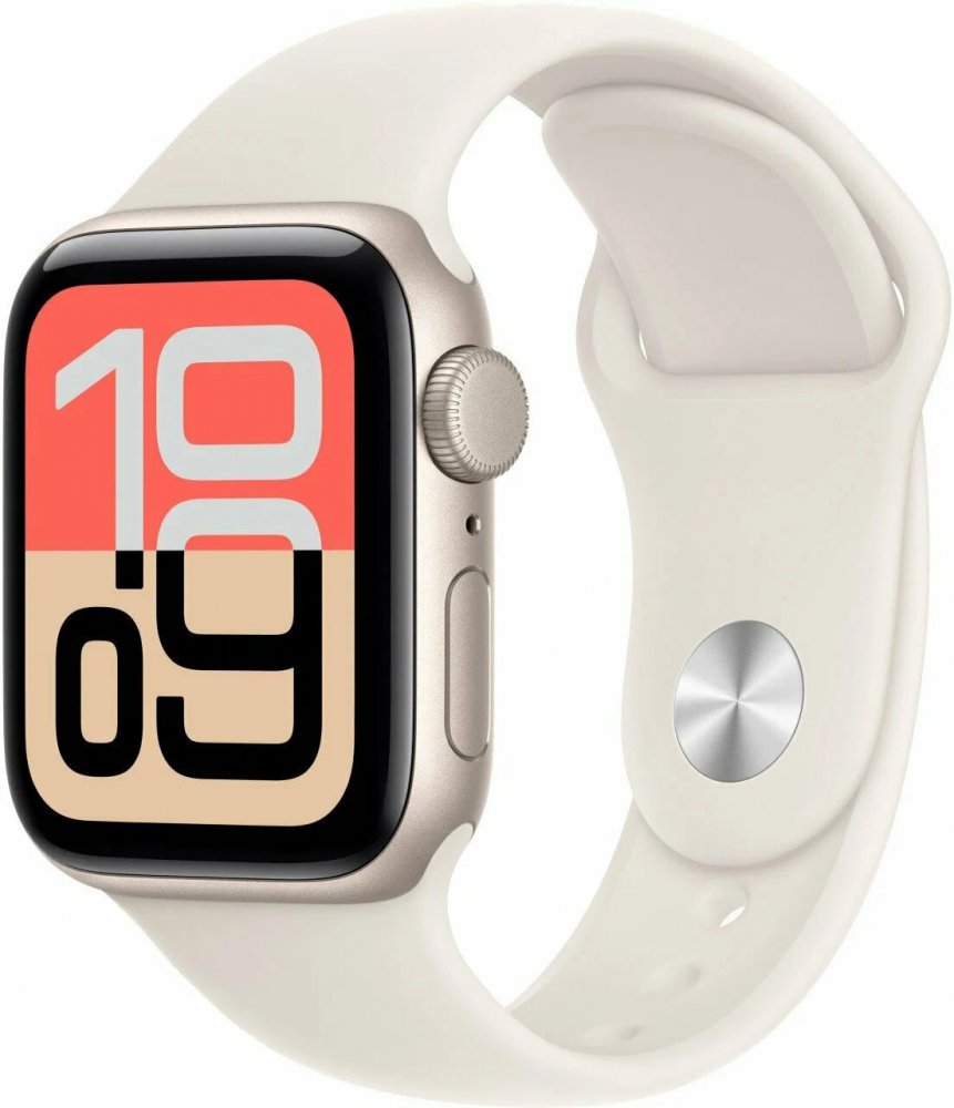 Apple Watch SE 3 2025 40mm Starlight Aluminum Starlight Sport Band M/L