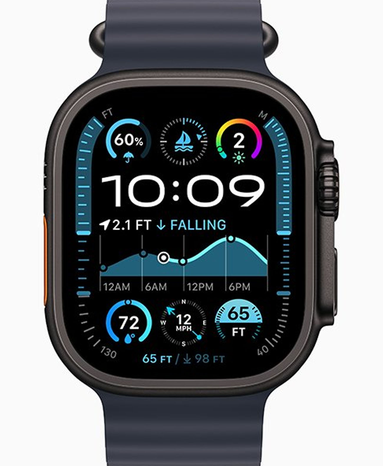 Apple Watch Ultra 2 2024 49mm Natural Titan Ocean Band Navy