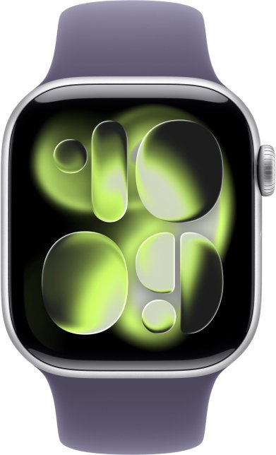 Apple Watch Series 11 46mm GPS Silver Aluminium Purple Fog Sport Band M/L