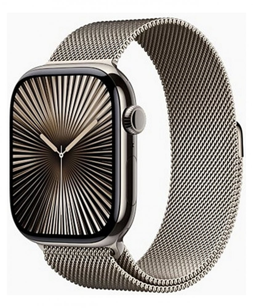 Apple Watch Series 10 42mm GPS Titanium Case Cellular Milanese Loop Natural