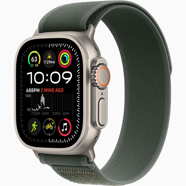 Apple Watch Ultra 2 2024 49mm Natural Titan Trail Loop Green S/M