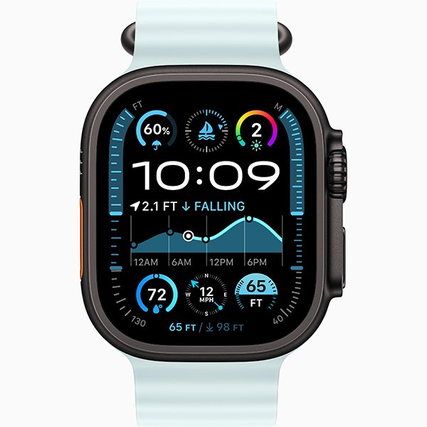 Apple Watch Ultra 2 2024 49mm Black Titan Ocean Band Ice Blue