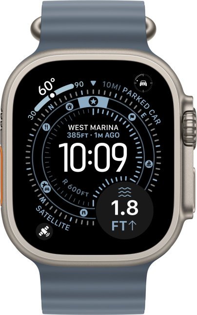 Apple Watch Ultra 3 49mm GPS Natural Titanium Anchor Blue Ocean Band