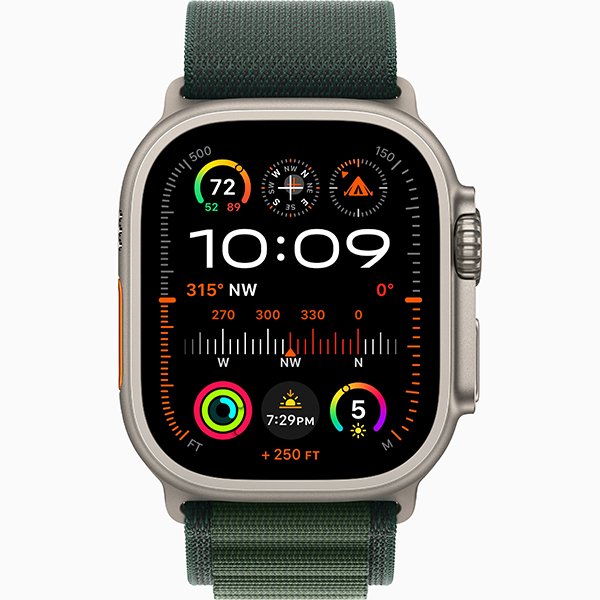 Apple Watch Ultra 2 2024 49mm Natural Titan Alpine Loop Dark Green L